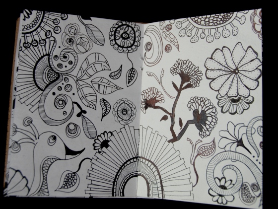 Sketchbook project, Brooklyn Art Library, pen and ink, doodle