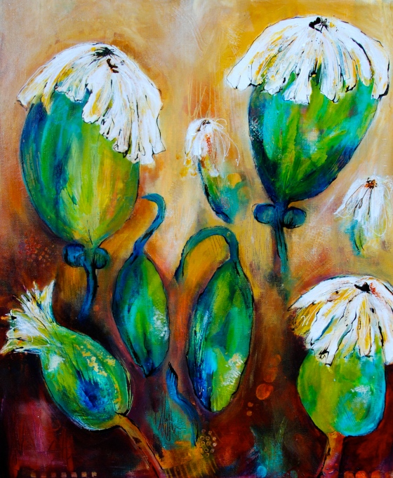 flora bowley, Bloom true, ecourse,acrylic, intuitive painting